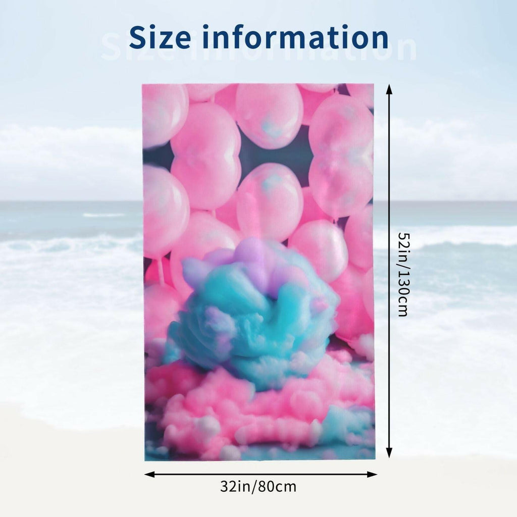 WURTON Red Cotton Candy Print Comfort Beach Towel Your Companion Pool,Camping