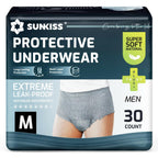 28 Ct SUNKISS Medium Incontinence Underwear for Men,Daytime Disposable Adult