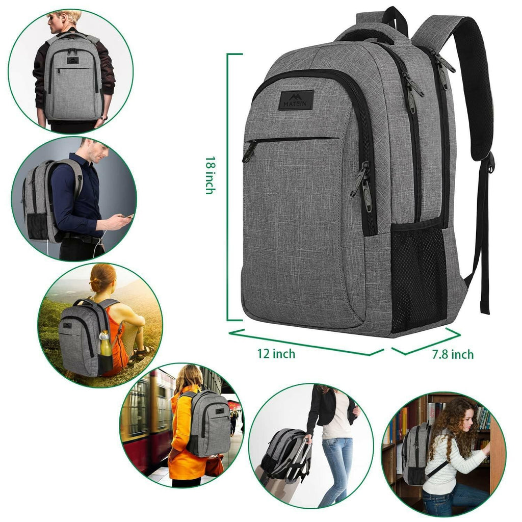 MATEIN Travel Laptop Backpack, Business Anti Theft Slim Sturdy Laptops Backpack