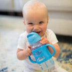 Dr. Brown's Milestones Wide-Neck Sippy Straw Bottle with 100% Silicone Handles