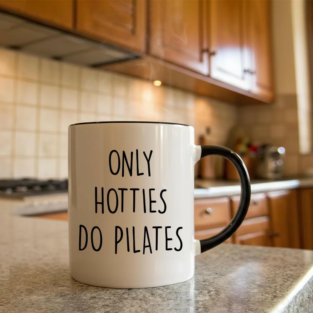 Puouoonyi Only Hotties Do Pilates Coffee Mug Gift for Pilates Lover, Pilates