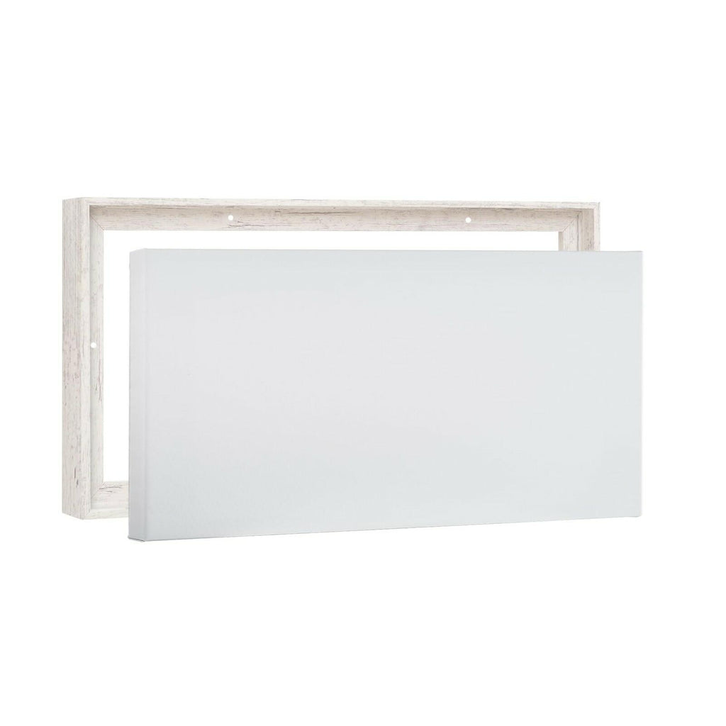 PIXY 30x40 Stretched Canvas & Floater Frame Distressed White 1.5" Landscape