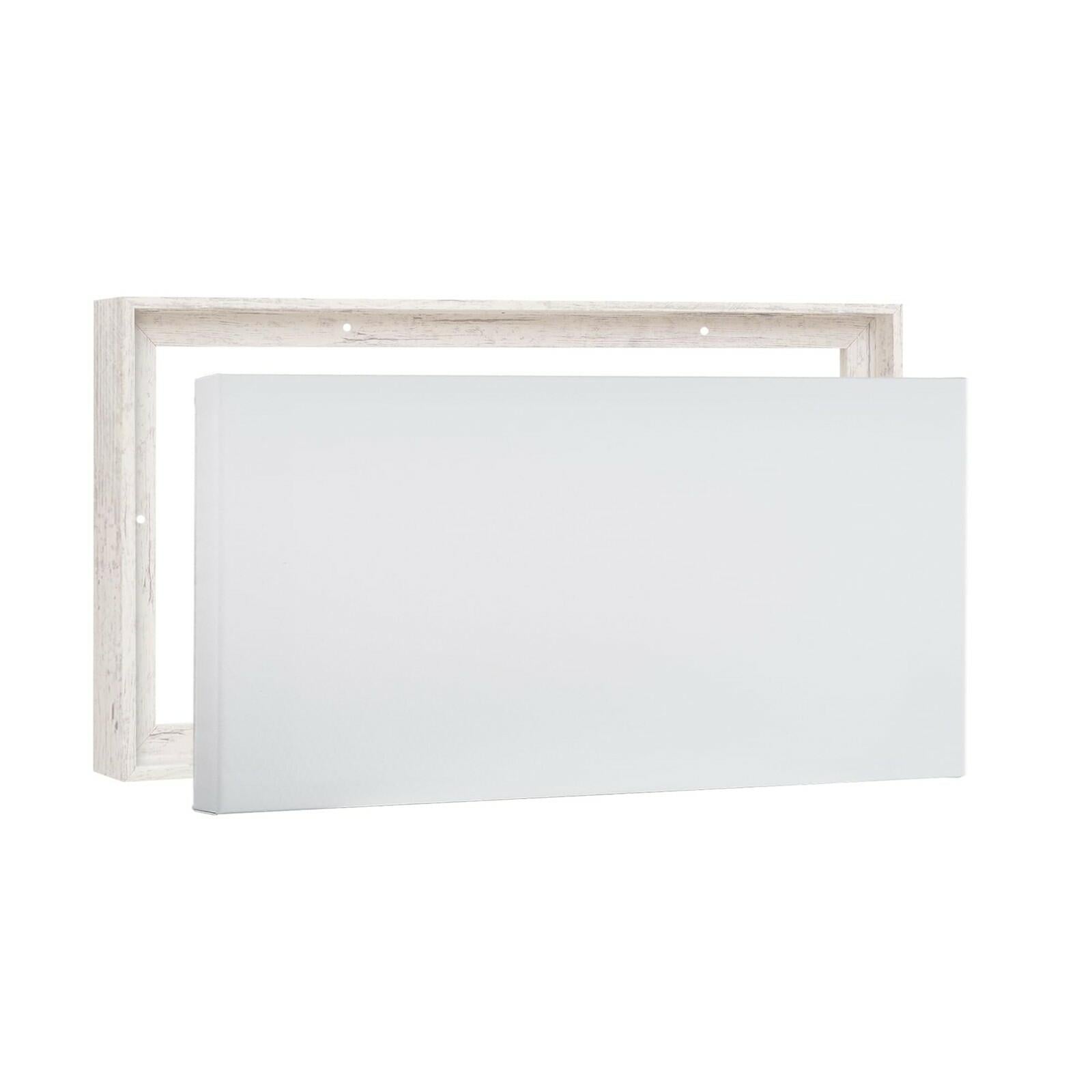 PIXY 30x40 Stretched Canvas & Floater Frame Distressed White 1.5" Landscape