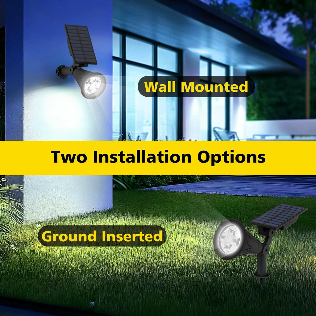 2 PACK T-SUN Solar Spotlights Outdoor, White LED Landscape Lights, Waterproof