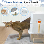 TENTIZON Stainless Steel Cat Litter Box with Lid, XL Large Covered Kitty