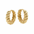 MEVECCO Gold Huggie Hoop Earring for Women 18K Gold Plated Dainty Cute Twist