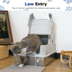 TENTIZON Stainless Steel Cat Litter Box with Lid, XL Large Covered Kitty