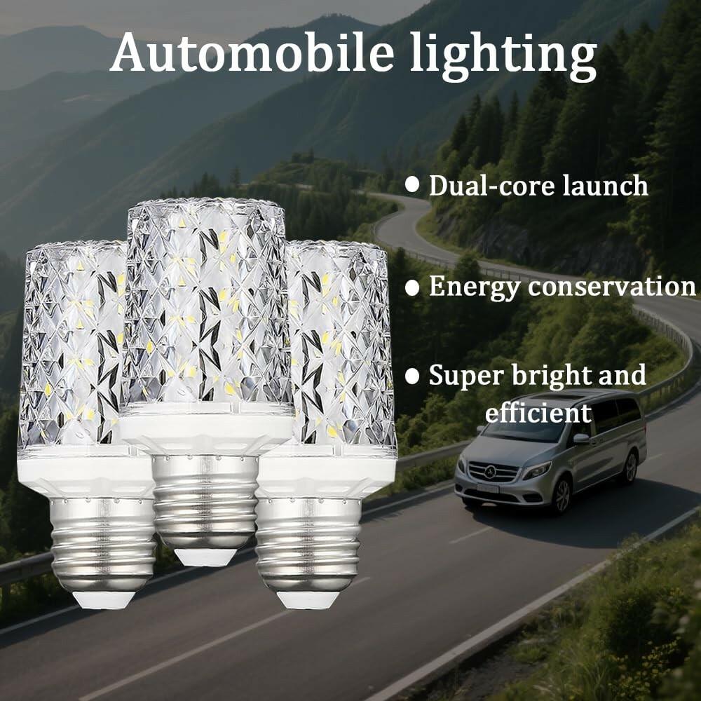 2 PACK E26 LED Bulbs,Modern Craft Crystal lamp,6000K Daylight White 18W LED