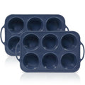 Vnray 2 Pack Jumbo Silicone Muffin Pan with Metal Frame, Non Stick Silicone