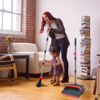 kelamayi Upgrade Broom and Dustpan Set Broom with Dustpan Combo Set, Large Size