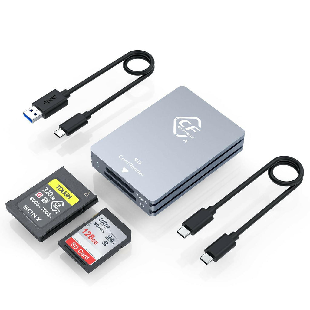 CFexpress Type A and SD Dual-Slot Memory Card Reader, 10Gbps USB 3.2 Gen 2 Type
