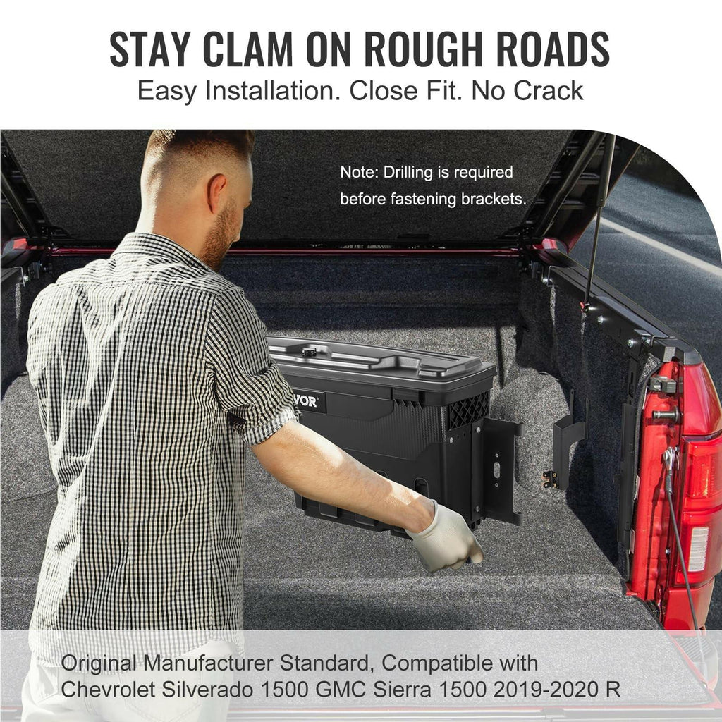 VEVOR Truck Bed Storage Box, Compatible with Chevrolet Silverado 1500 GMC Sierra