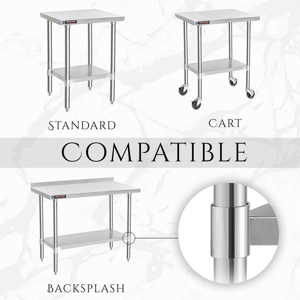 DuraSteel Galvanized Under Shelf for Work Tables 30" x 36"  Extra Adjustable