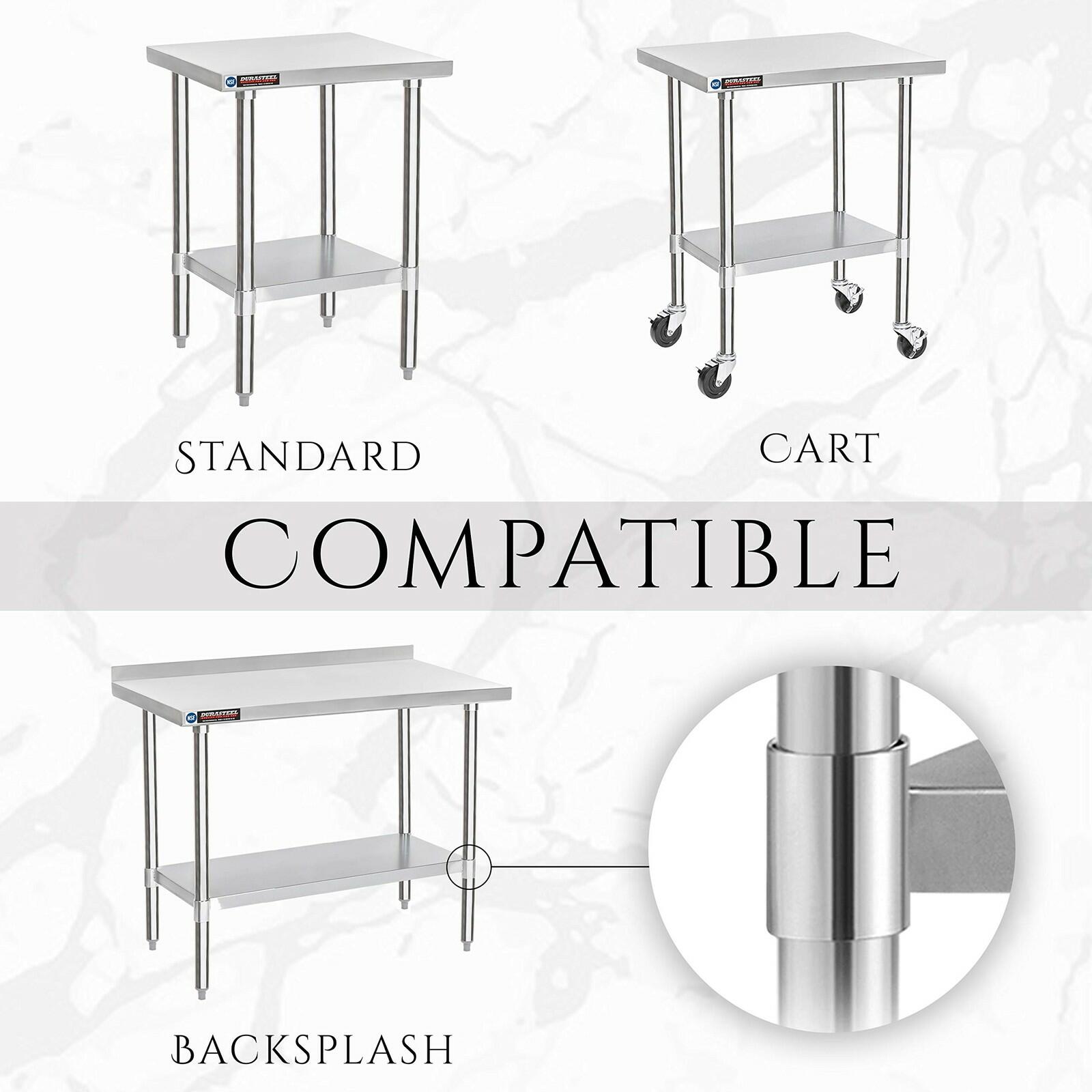 DuraSteel Galvanized Under Shelf for Work Tables 30" x 36"  Extra Adjustable