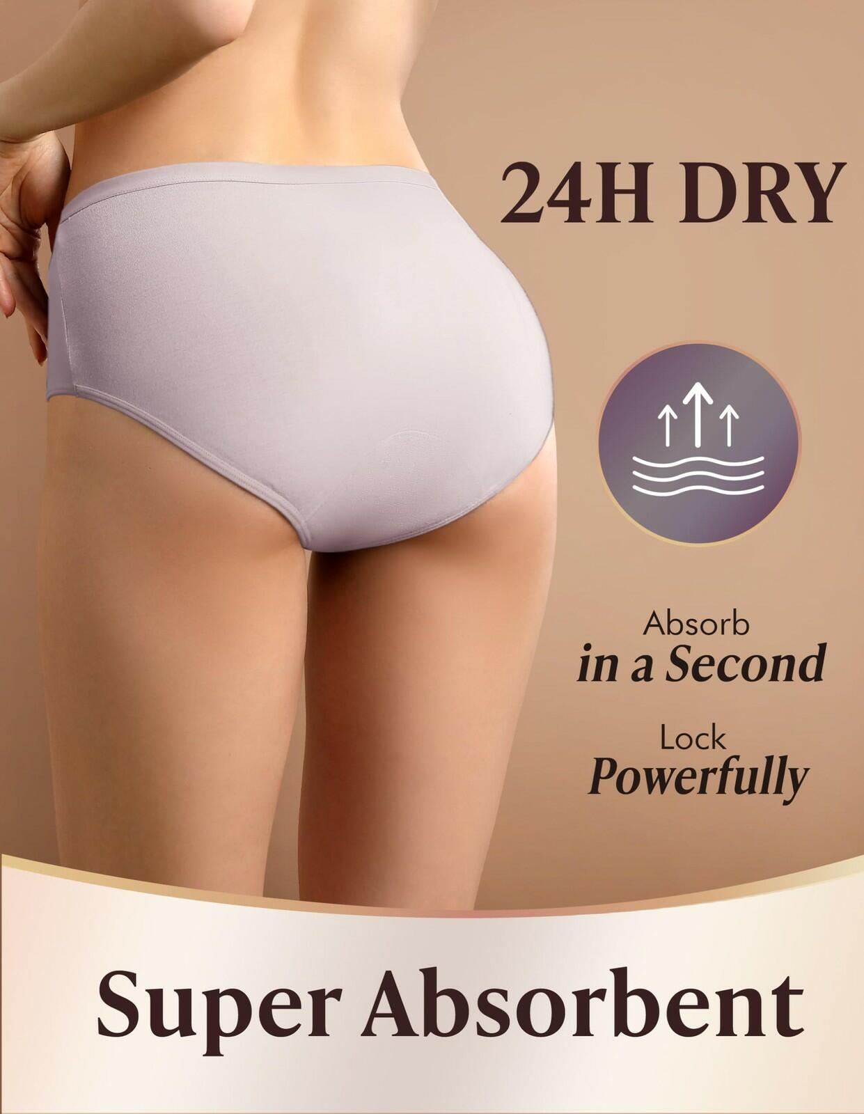 5 Pack 2Xl AIRCUTE Washable Adult Urine Incontinence Underwear for Women Leak