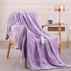 HOMLYNS LuxeHeat Heated Blanket Electric Blanket, Soft Flannel Sherpa Heated