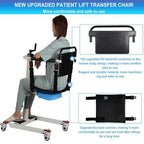 Patient Lift Transfer Chair Portable Wheelchair Commode Adjustable Steel Lift