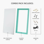 PIXY 30x40 Stretched Canvas & Floater Frame Distressed White 1.5" Landscape