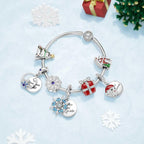 SEVENWELL Red Enamel Box Charms for Bracelet, 925 Sterling Silver Sparkly CZ