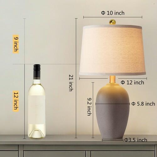 AIEAMPDO 21'' Set of 2 Farmhouse Ceramic Small Table Lamps for Living Room