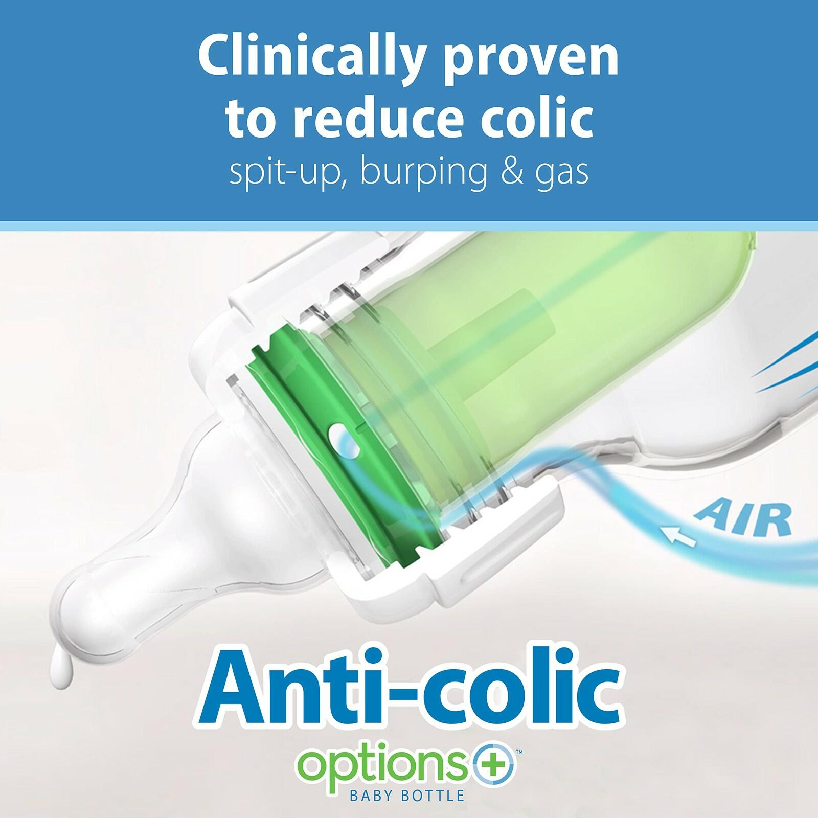4 PACK Dr. Brown's Anti-Colic Baby Feeding Set with Slow Flow Nipples, Travel