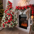 4 Pack 1.8 Feet Christmas Ball Garland Ornaments with 12 Velvet Bows and 12