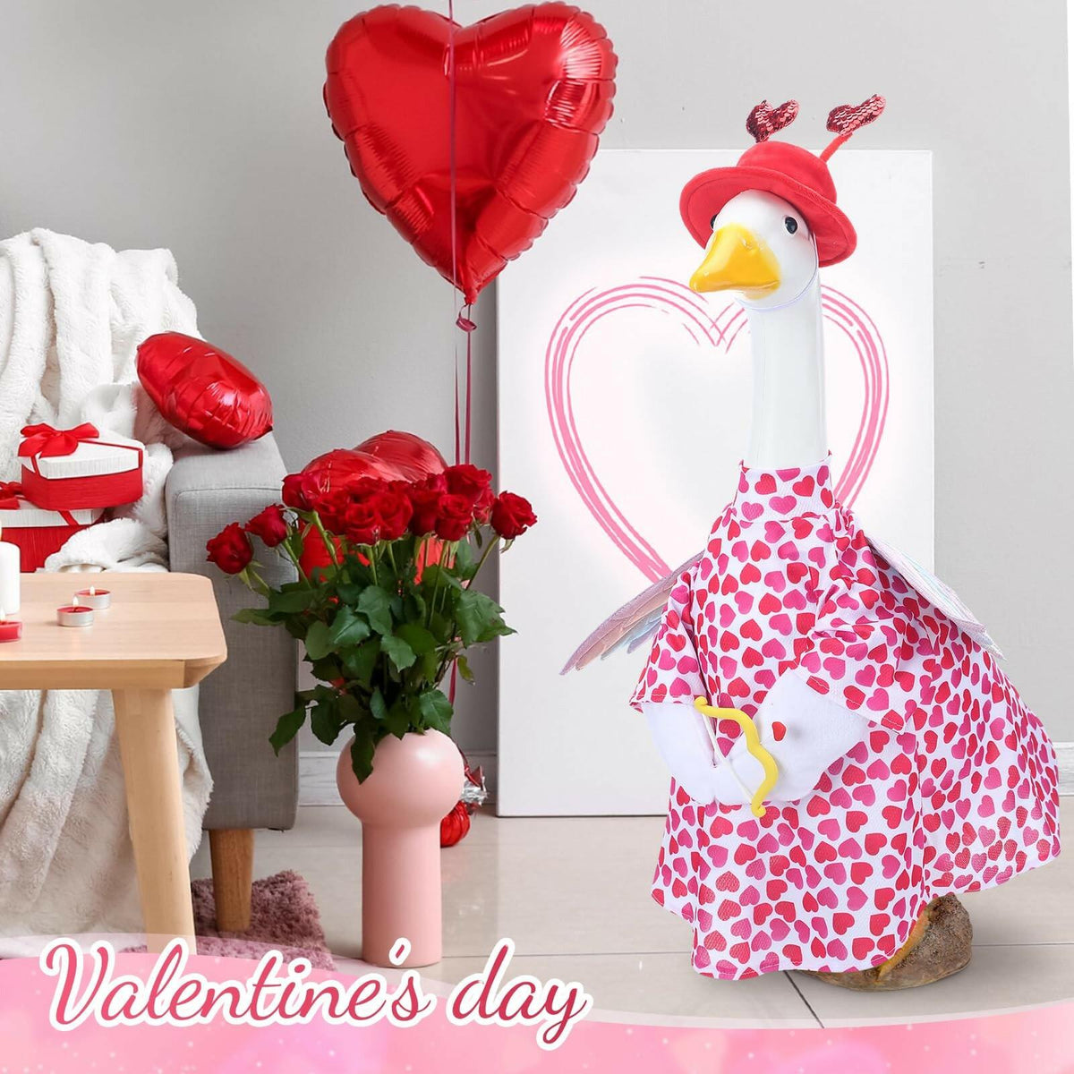Cutecrop Valentine Porch Goose Outfits for 23" High Cement or Plastic Patriotic