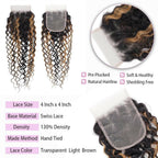 Highlight Water Curly Bundles Human Hair Honey Blonde Balayage Virgin Human Hair