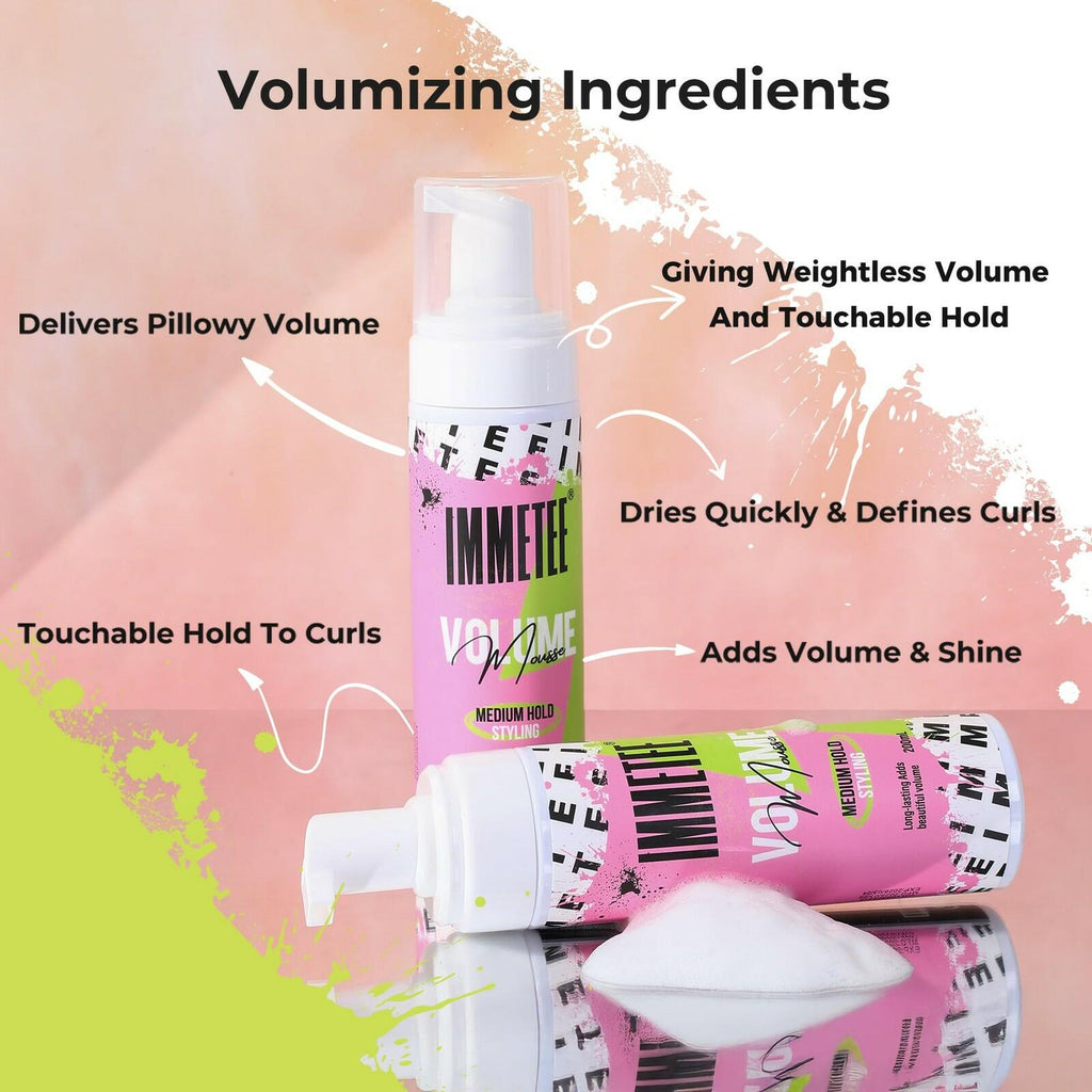 immetee Volumizing Mousse for Fine Hair,Lightweight & Long Lasting,Frizz