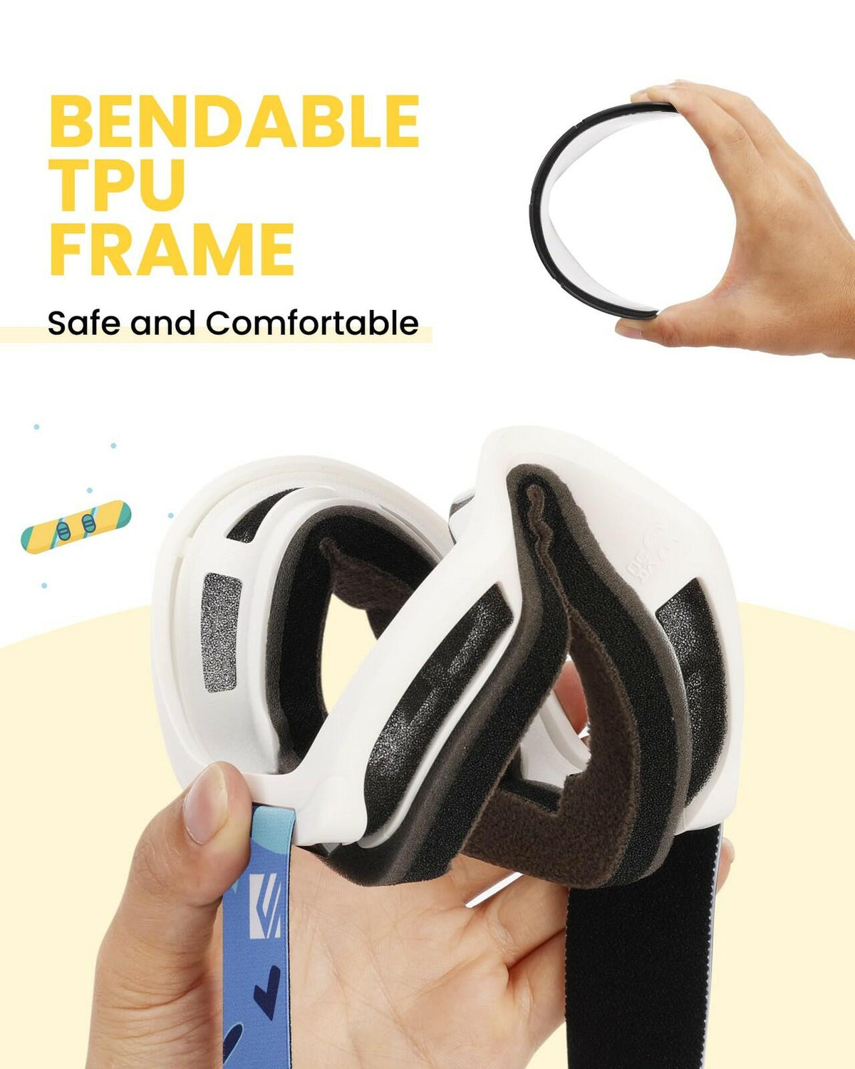 SNOWER Kids Ski Goggles, Anti-Fog Snow Goggles with OTG Design, 100% UV