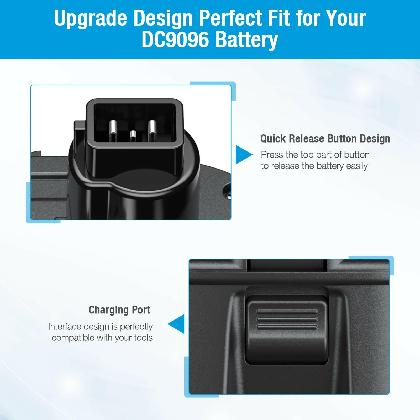 UTRBATT 18V 4500mAh DC9096 DC9098 Replacement Battery Compatible with Dewalt 18