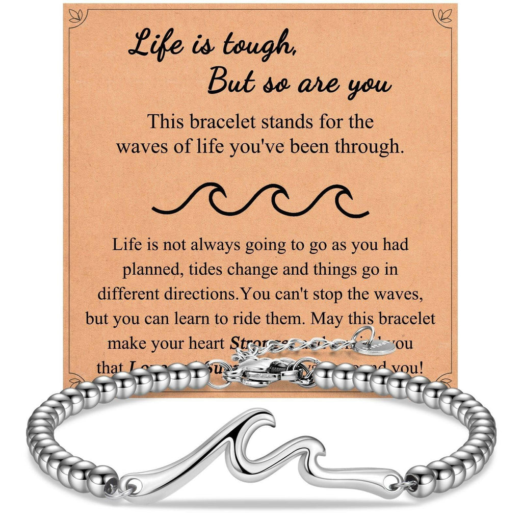 IKIATY Inspirational Gifts for Women, Wave Inspirational Bracelet, Get Well