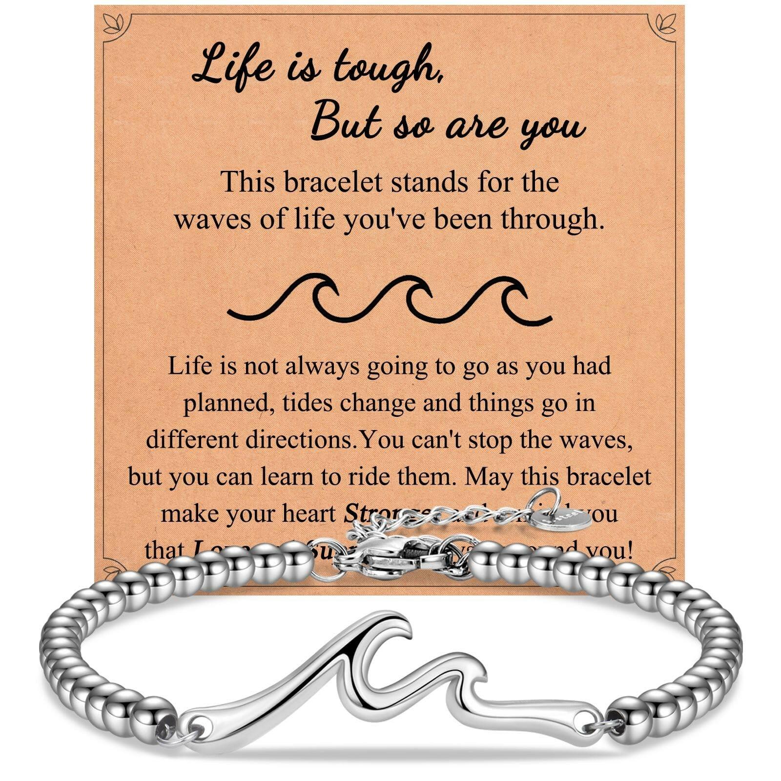 IKIATY Inspirational Gifts for Women, Wave Inspirational Bracelet, Get Well