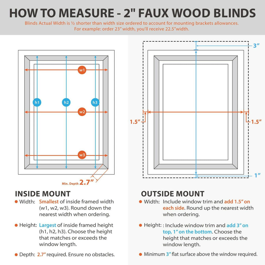DEZ FURNISHINGS 29.25" W x 48" H Cordless 2" Faux Wood Blind Dark Oak