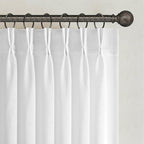 Topfinel Beige White White Linen Curtains 96 Inches Long for Living Room,Pinch