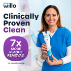 Willo BrushBot Kids Toothbrush Kit, Medium Berry Dye-Free