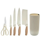 Knife Set, Wiztoynia 6-Piece Khaki Kitchen Knife Set for Home, Anti-Rust