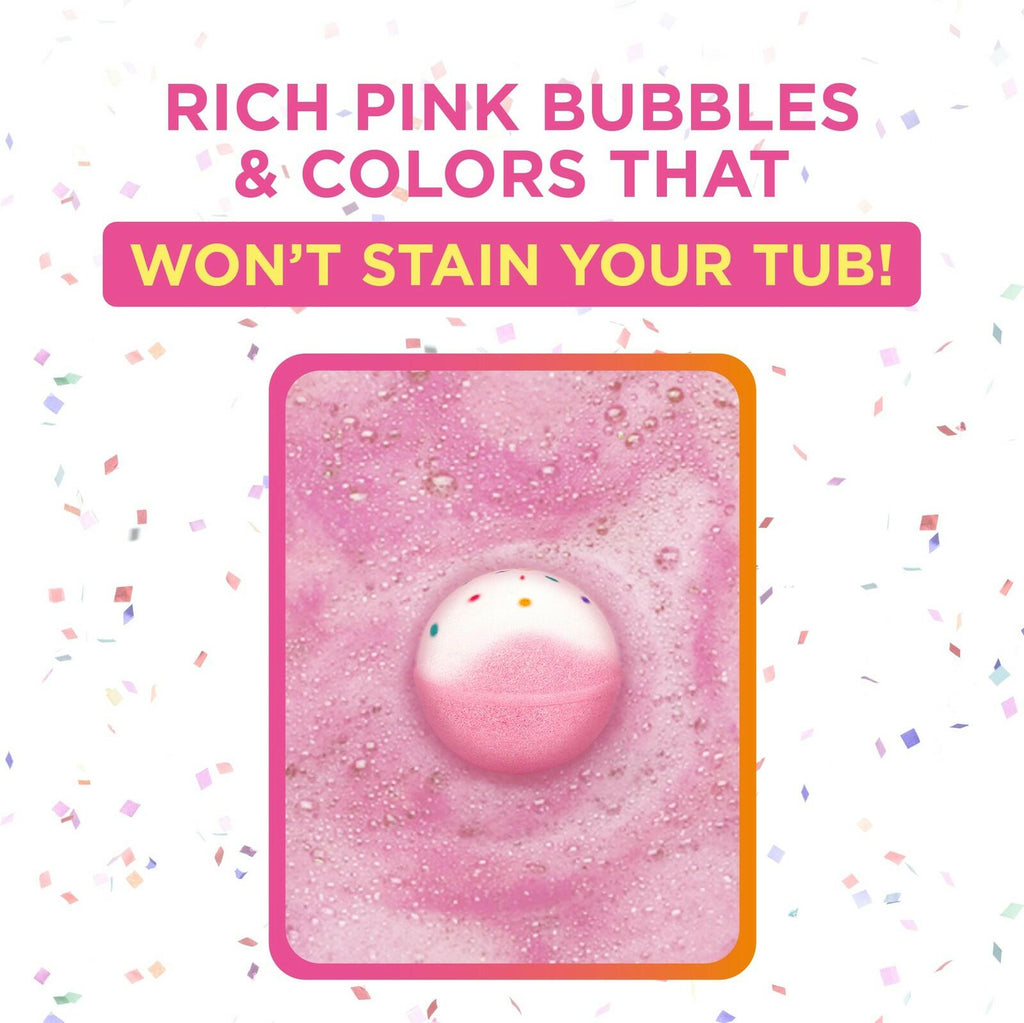 Birthday Cake Bath Bombs for Women Girls & Kids - Relaxing Pink Bubble Bath Bomb