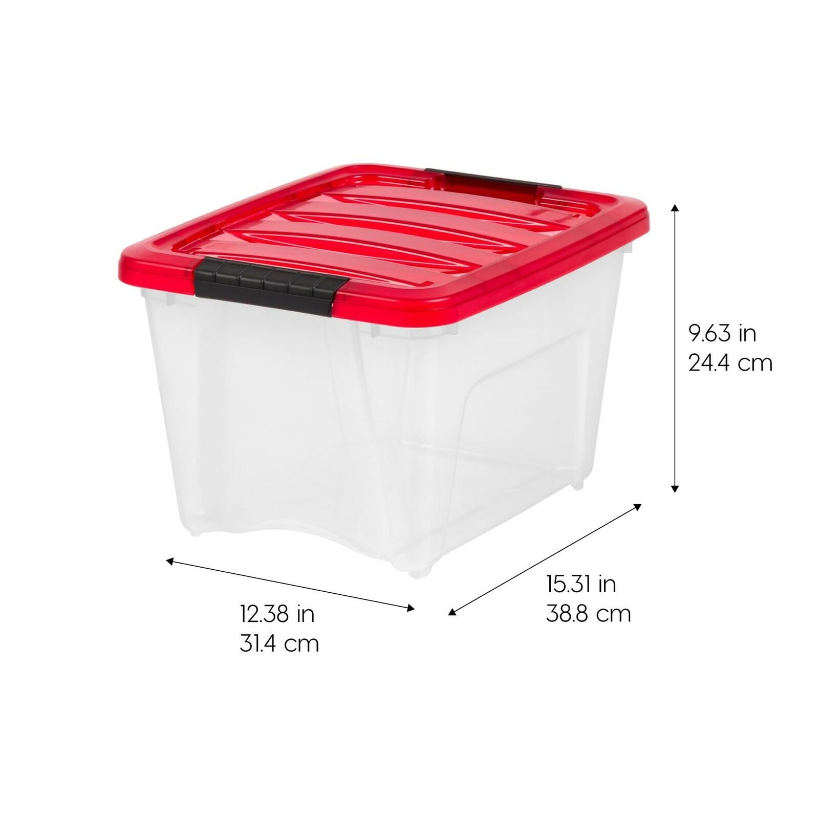 4 Pack IRIS USA 19 Qt. Stackable Plastic Storage Bins with Lids, - BPA-Free,