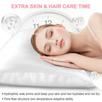 Mulberry Silk Pillow Cases 2 Pack Queen Size 20x30 Inches with Hidden Zipper,