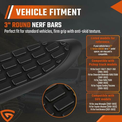 Replacement Step Pad for 3" Round Nerf Bars - Set of US SHIP