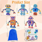 Robots Wooden Snap-Together Building Toys – 28-Piece STEM Montessori Educational