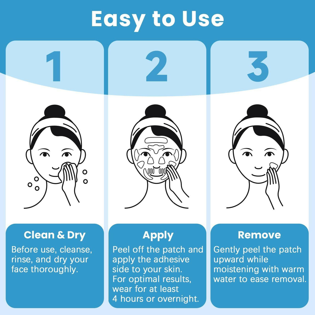 LadPemo Anti-Wrinkle Patches – 208 PCS Facial Wrinkle Patches, Face Tape for