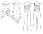 Vogue Patterns V1539 Misses' Banded, Asymmetrical-Hem Tunic and Flared-Leg