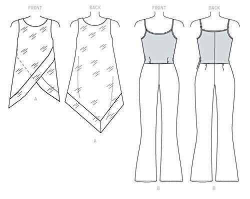 Vogue Patterns V1539 Misses' Banded, Asymmetrical-Hem Tunic and Flared-Leg