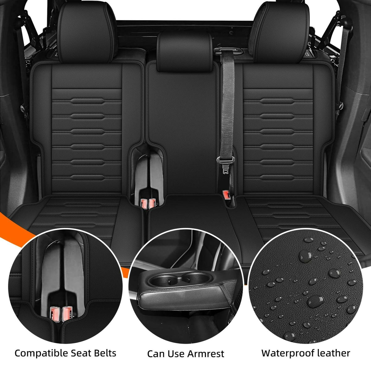 RAWAKORW Car Seat Covers Custom Fit for Ford Bronco 2021 2022 2023 2024 2025 4