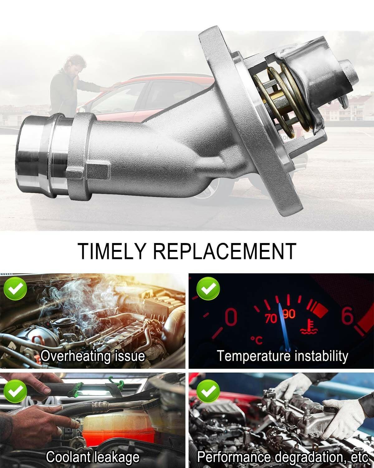 ULZOZN Engine Coolant Thermostat Housing Assembly Fit for Hyundai Elantra