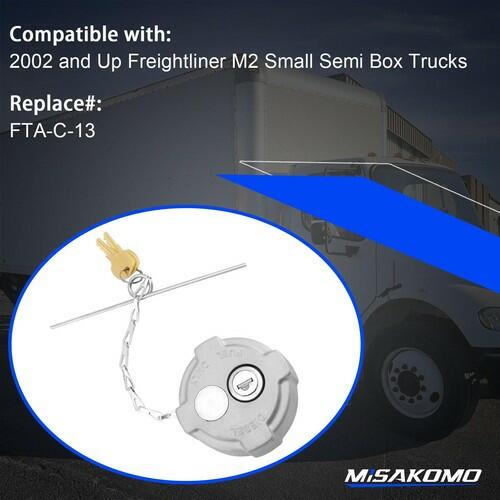 2 3/8" Locking Diesel Fuel Cap Compatible with 2002 and Up Freightliner M2 Small
