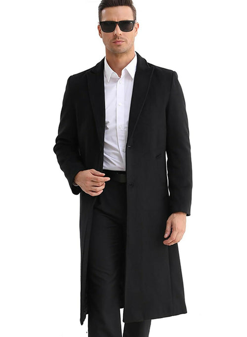 APTRO Men's Luxury Full Length Wool Trench Coat 2XL Long Wool Overcoat Winter
