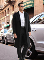 APTRO Men's Luxury Full Length Wool Trench Coat 2XL Long Wool Overcoat Winter